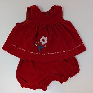 Vintage Red Velvet Dress Bloomers